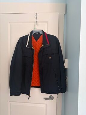 Tommy Hilfiger Navy Jacket with Orange Quilted Lining